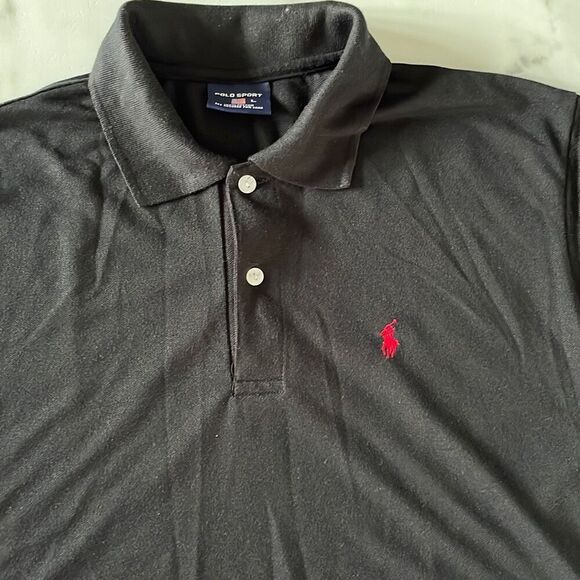 Polo Sport Black Knit Polo Youth L - Picture 2 of 7